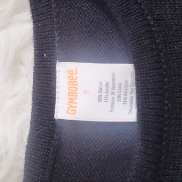 NWOT GYMBOREE Girl's long sleeve black sweater dress with fuzzy cat size 7 - Picture 3 of 5
